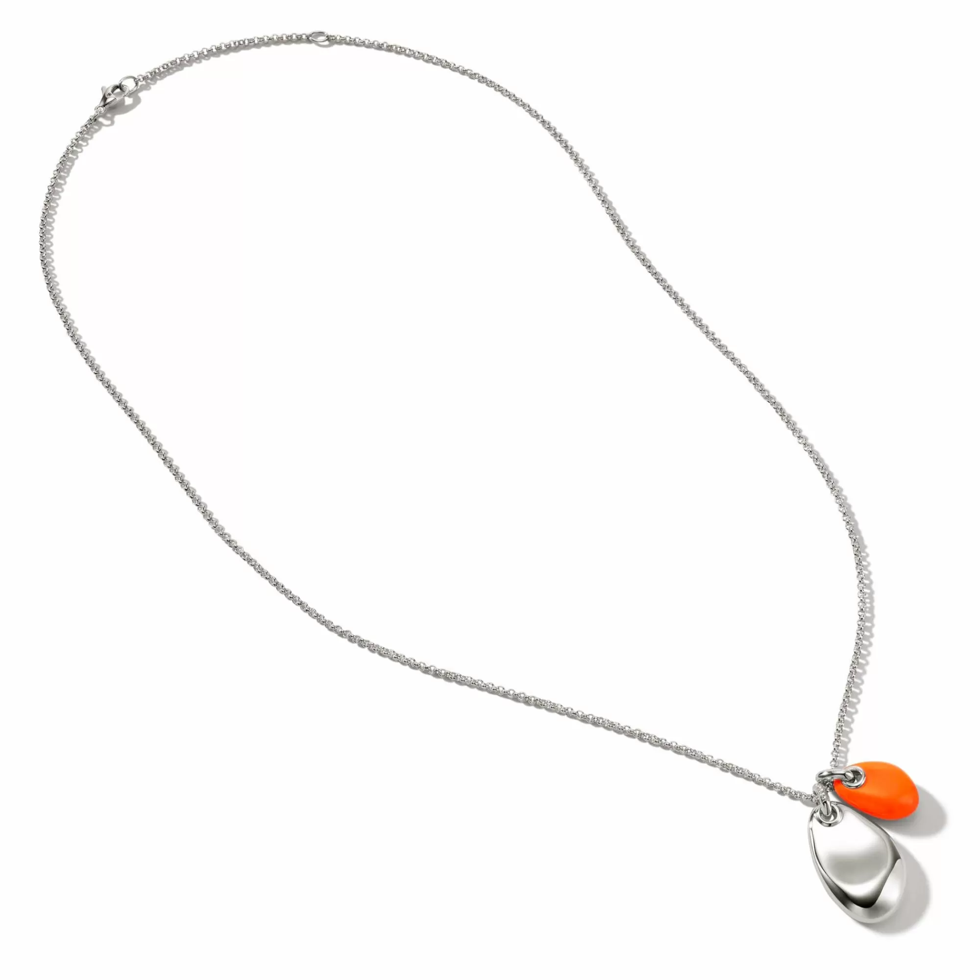 Tags & Pendants^John Hardy Pebble Duo Necklace, Silver, Diamonds