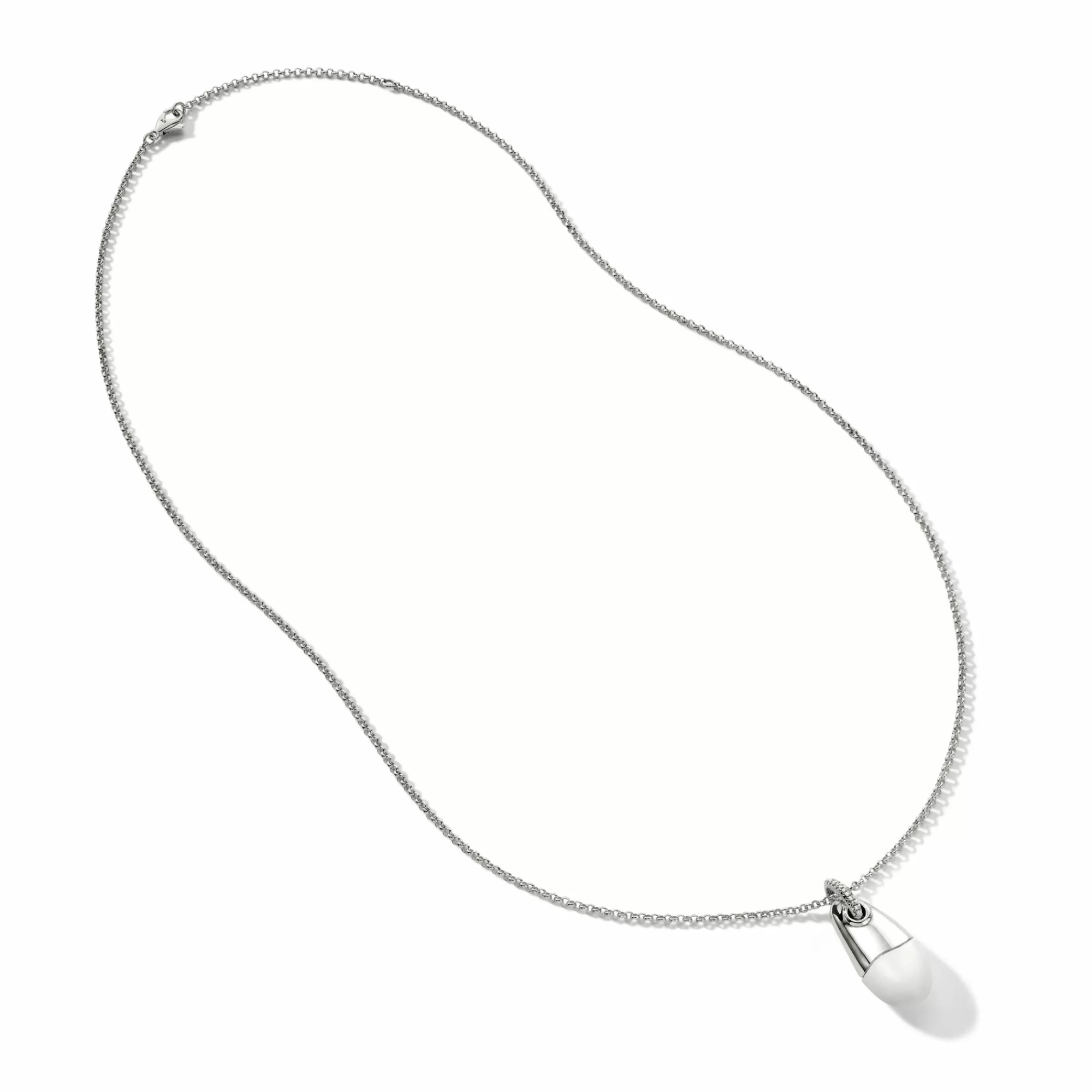 Tags & Pendants^John Hardy Pebble Necklace, Sterling Silver, Diamonds