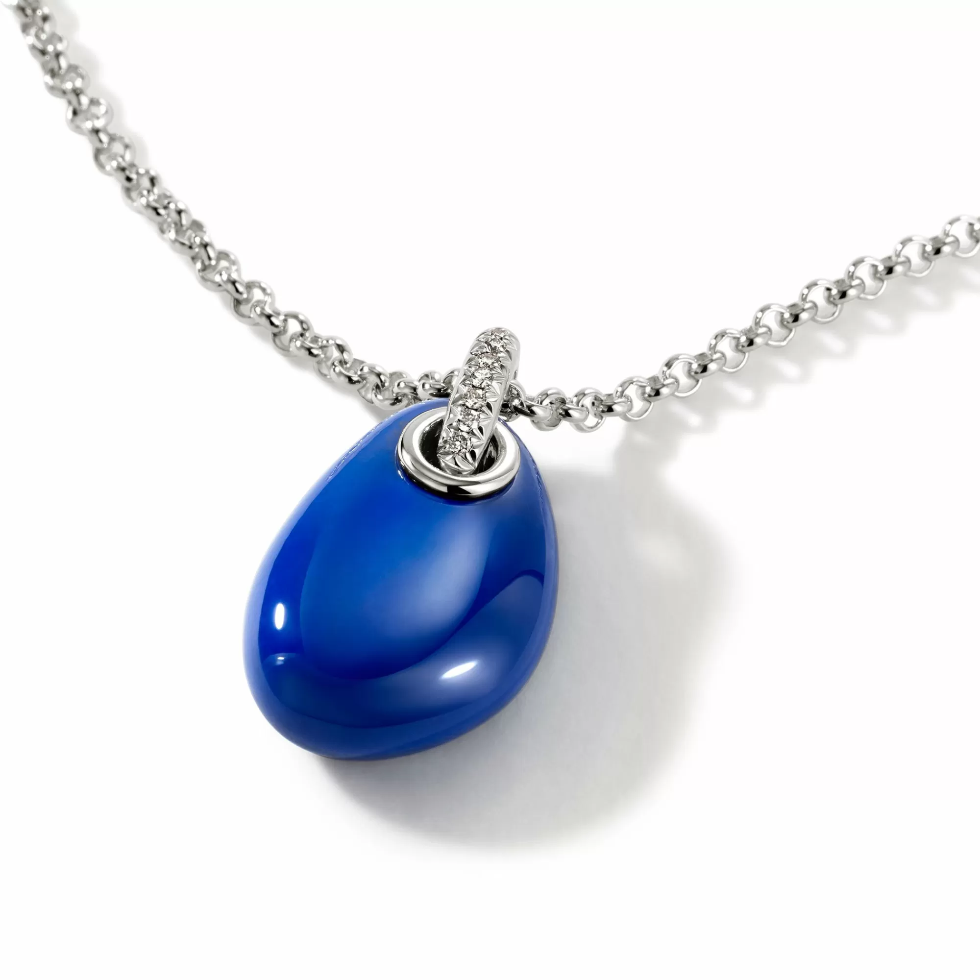 Pendants^John Hardy Pebble Necklace, Sterling Silver, Diamonds