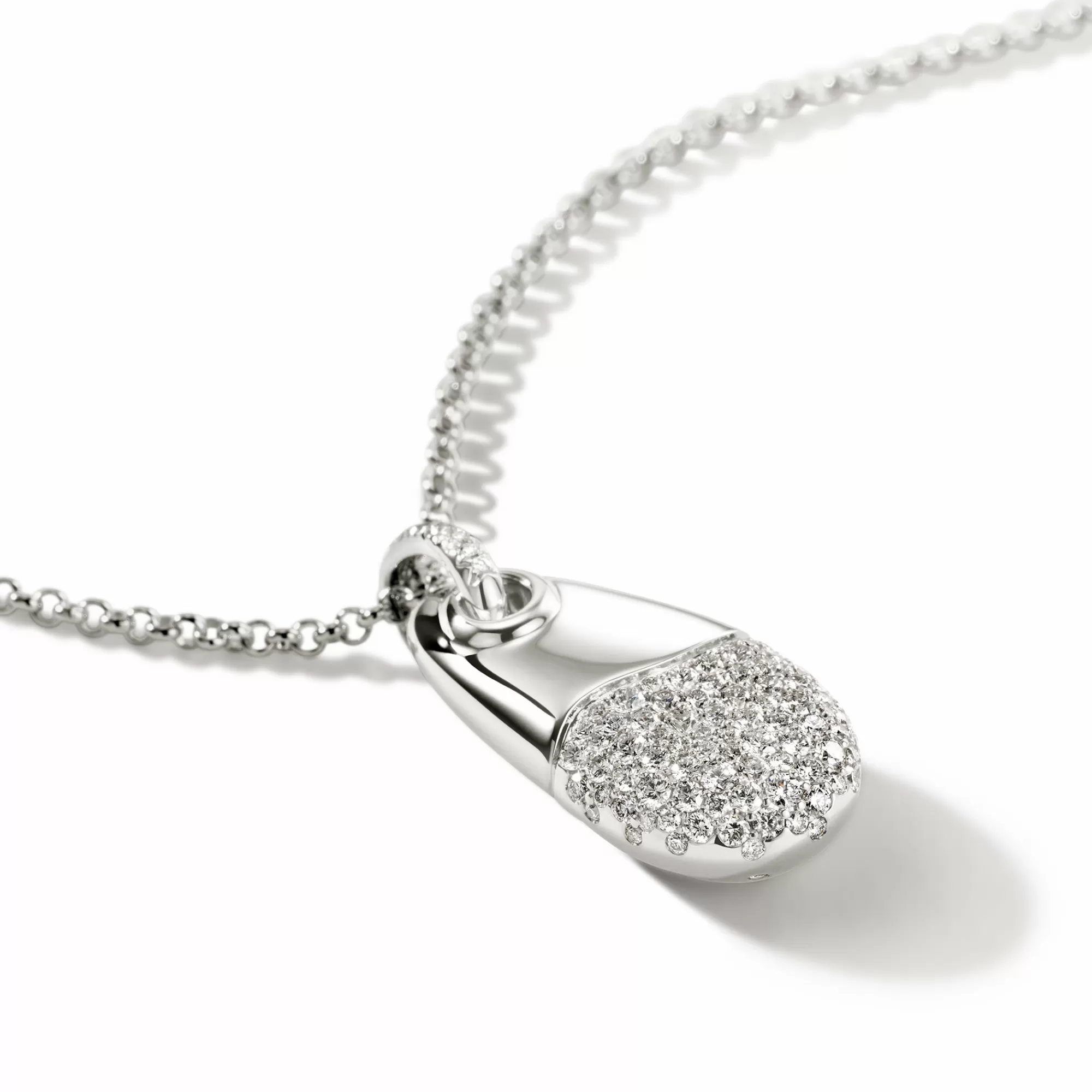 Tags & Pendants^John Hardy Pebble Pendant, Sterling Silver, Diamonds