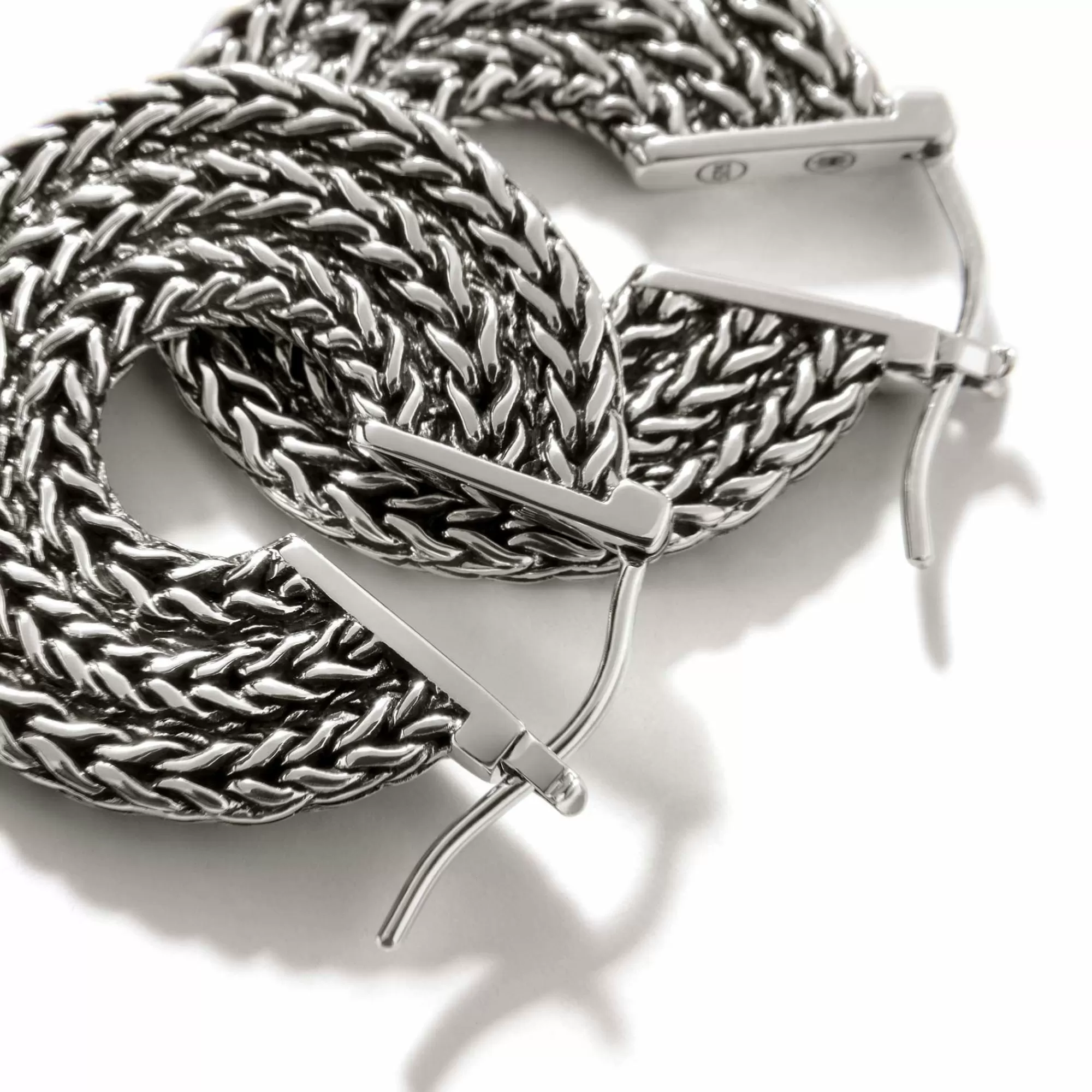 Statement^John Hardy Rata Chain Hoop Earring, Sterling Silver