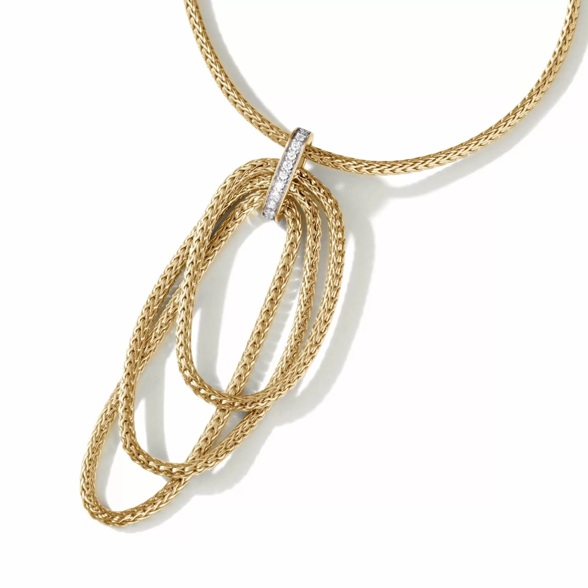 Pendants^John Hardy Soft Chain Pendant Necklace, Gold, Diamonds