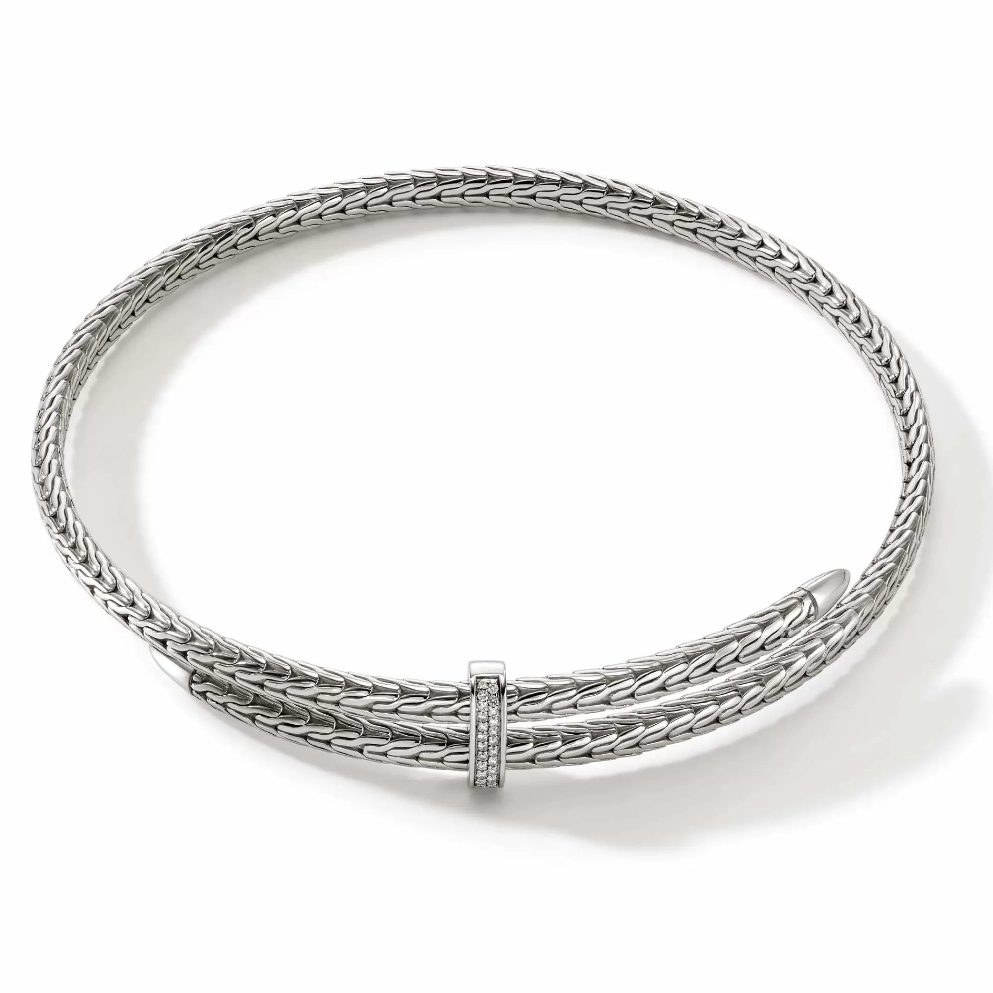 Statement^John Hardy Spear Coil Choker, Sterling Silver, Diamonds