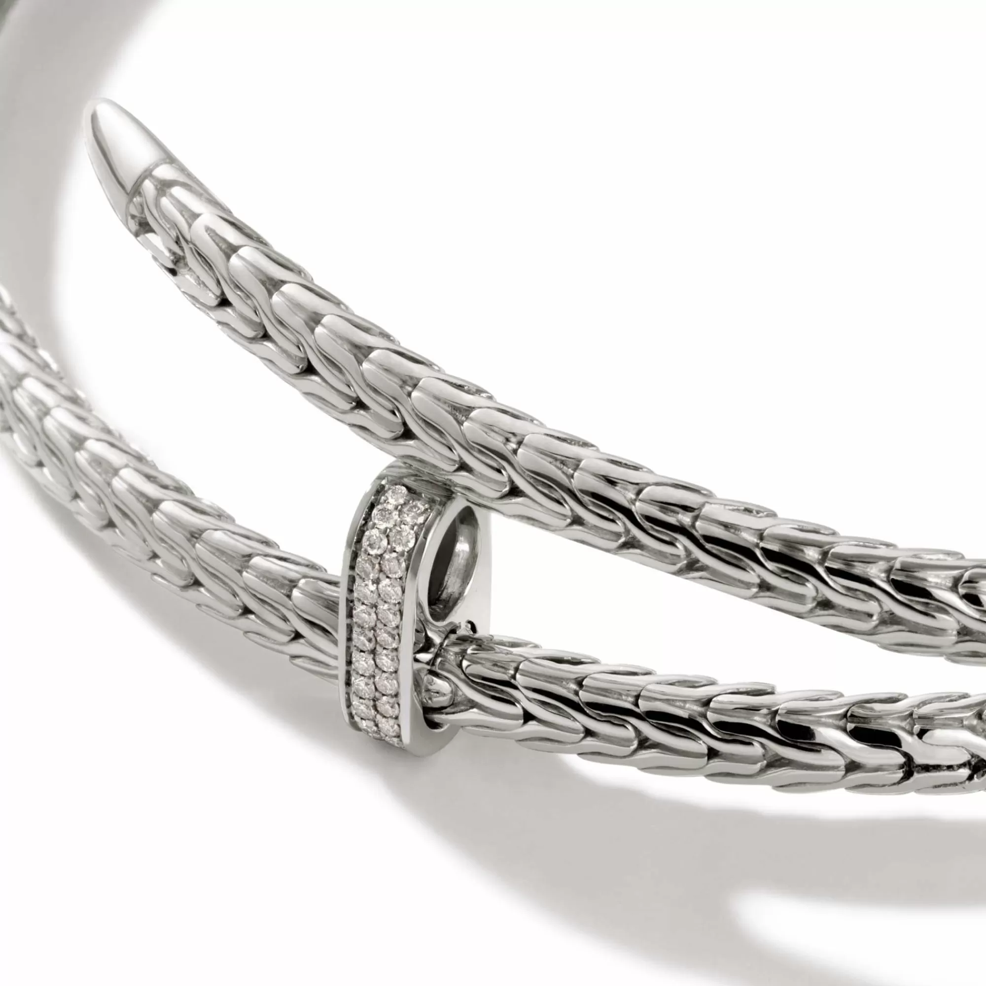 Statement^John Hardy Spear Coil Choker, Sterling Silver, Diamonds