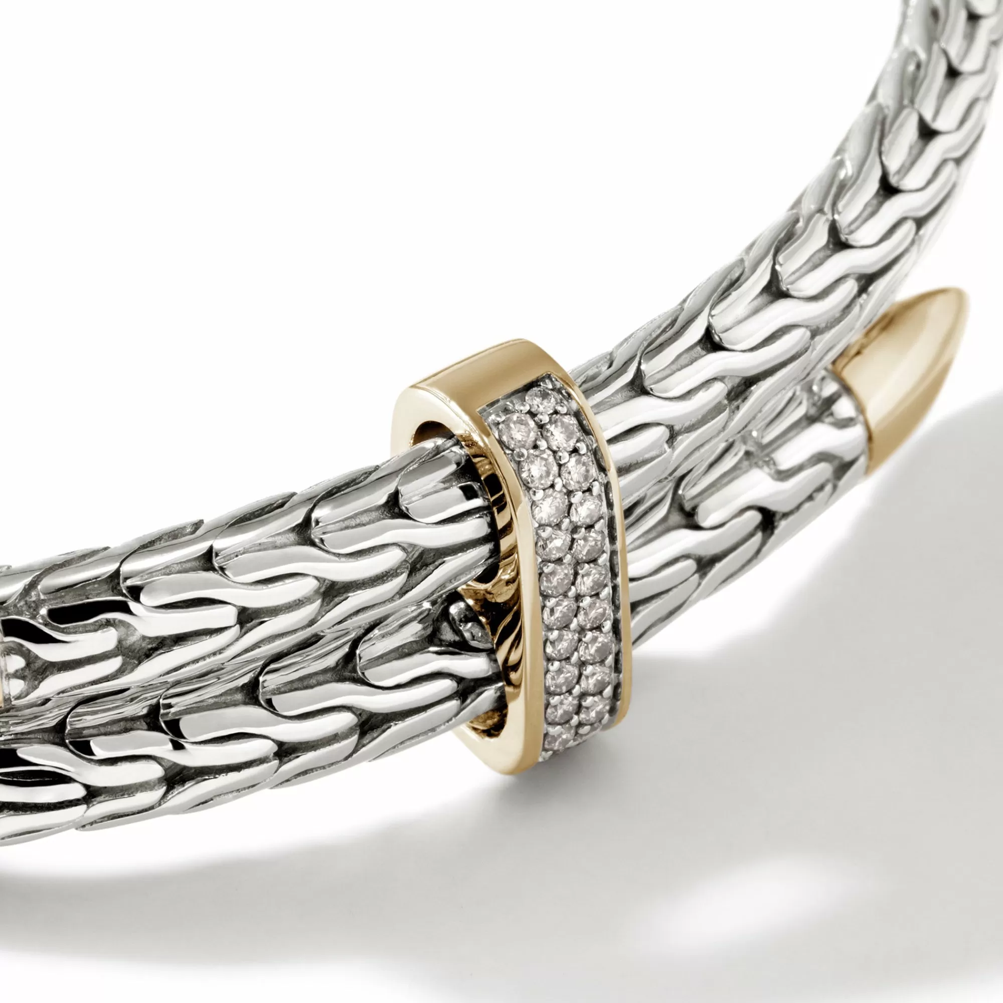 Cuffs^John Hardy Spear Flex Cuff, Silver, Gold, Diamonds