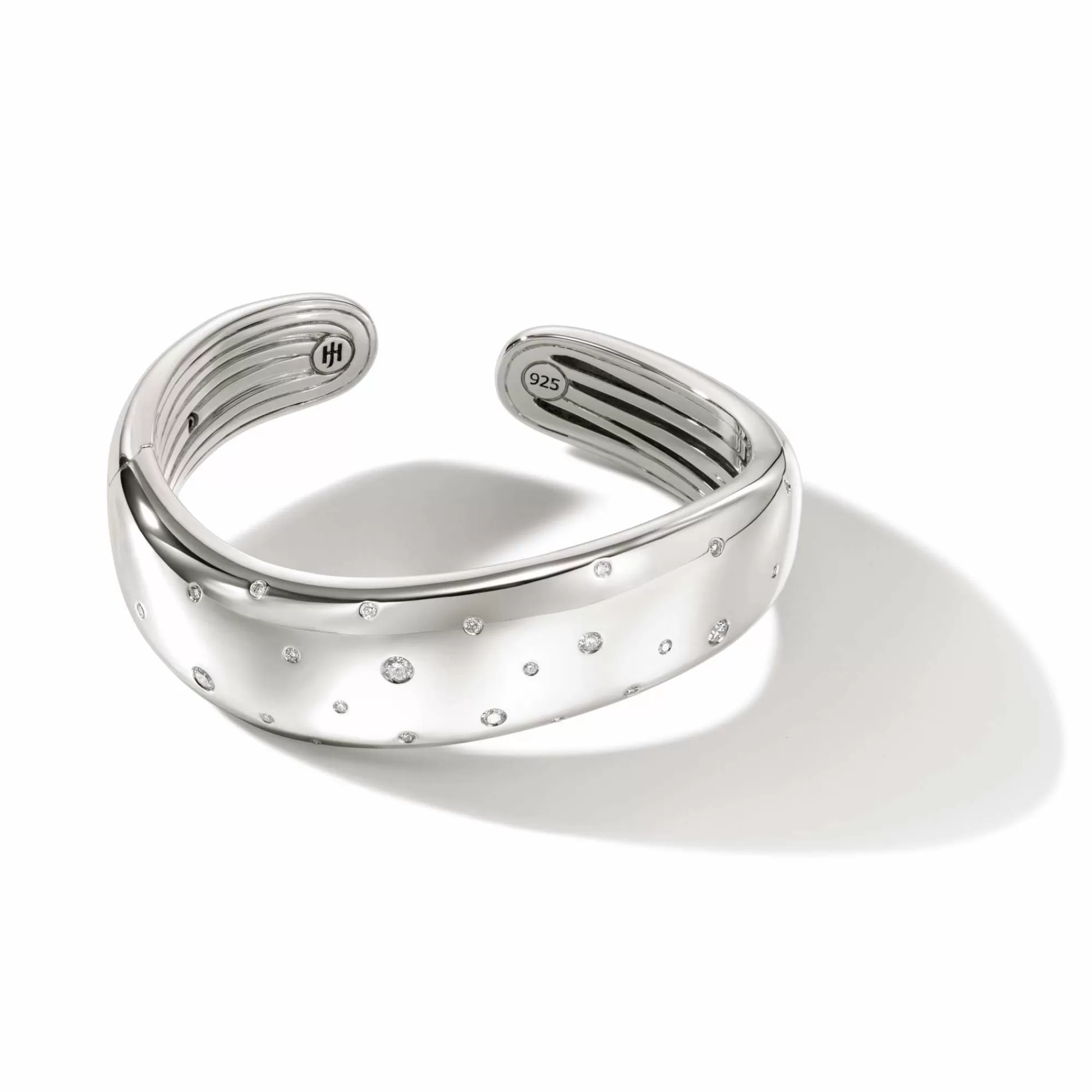 Cuffs^John Hardy Surf Kick Cuff, Silver, Diamonds, Wide